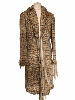 Wool Blend Tweed Coat - size 12