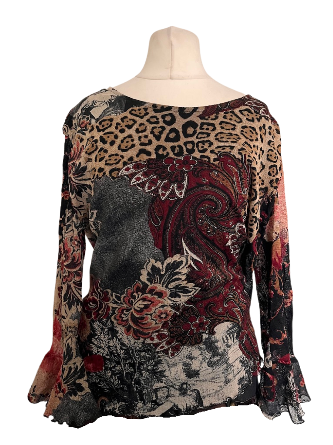Patterned Mesh Shirt - size 14