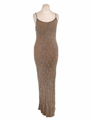 Grey/green Beaded Maxi Dress - size 10
