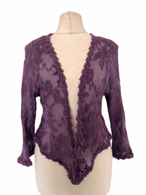 Mauve Floral Lace Cardigan - size 12
