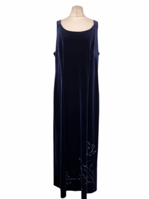 Navy Velvet Matching Dress and Jacket - size 16/18