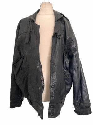 Black Leather Jacket - size M/L