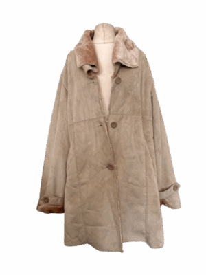 Beige Faux Sheepskin Coat - size 16/18